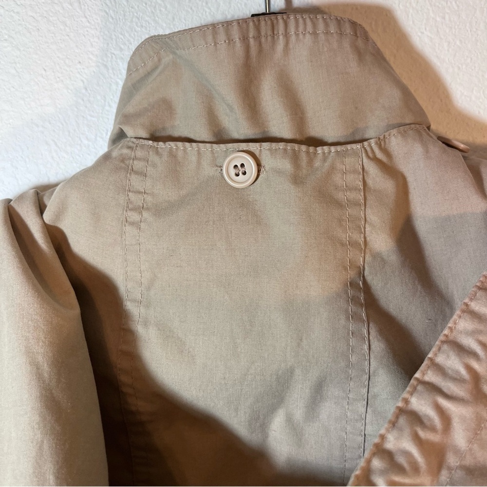 London Fog Vintage Tan Hooded Women’s Windbreaker Jacket Plaid Lined Large - Picture 8 of 8